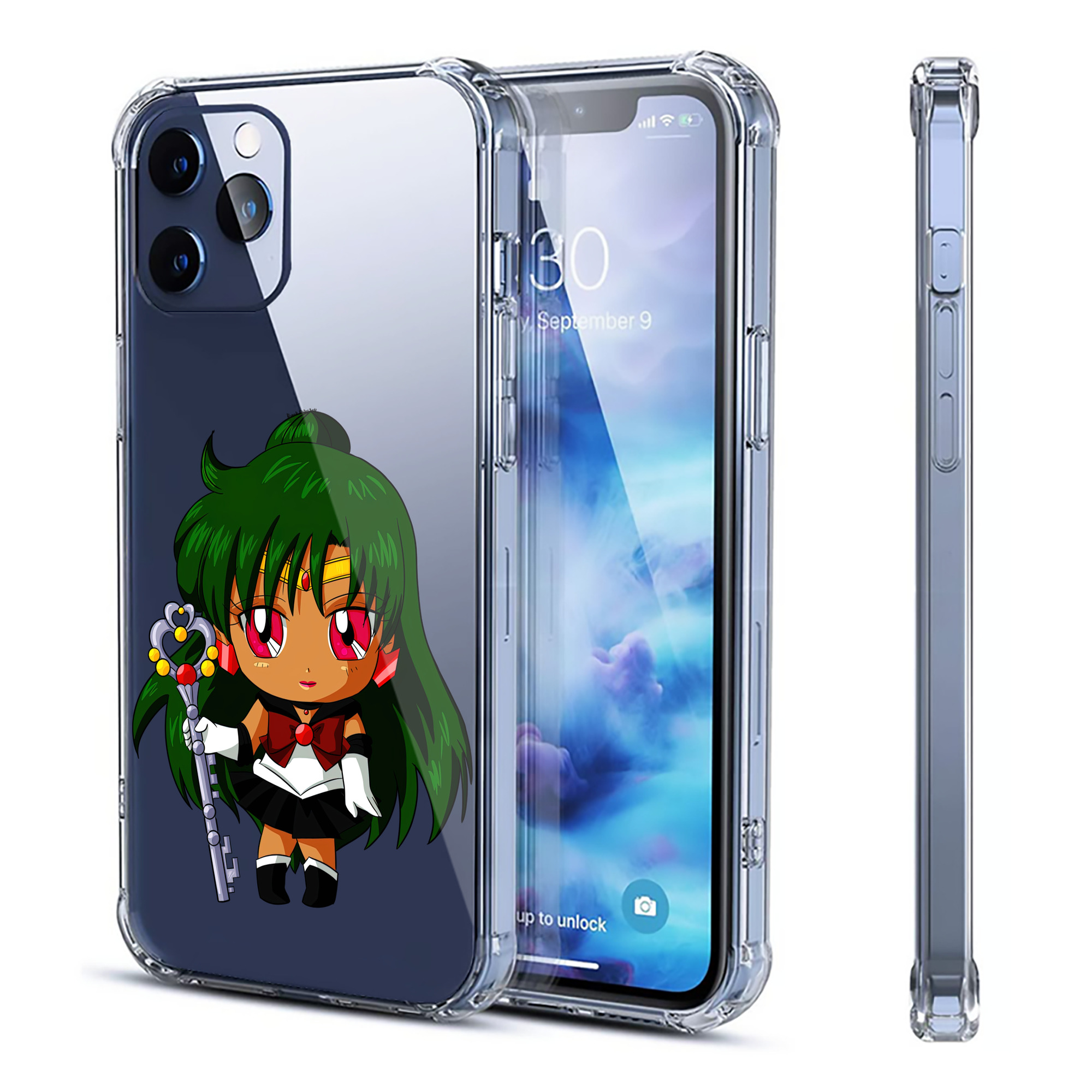 （画像用） 美少女戦士セーラームーン 冥王せつな Sailor Moon Meiou Setsuna 【iPhone 12シリーズ対応】透明スマホケース（クリアソフトケース）